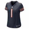 Camiseta  Mujer Chicago Bears Justin Fields 1 Nike Azul Marino 2021 NFL Draft